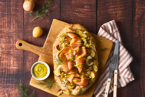 Pinsa Kartoffel-Lachs