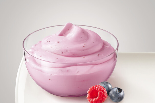 Joghurtcreme Himbeere-Heidelbeere
