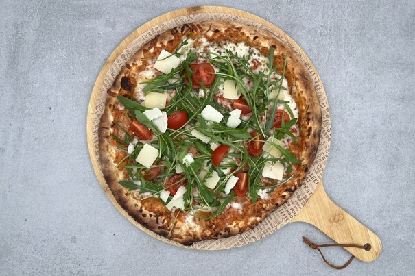 Pizza Margherita mit Rucola