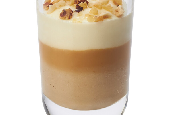 Haselnussdessert mit Karamell- und Vanillegeschmack