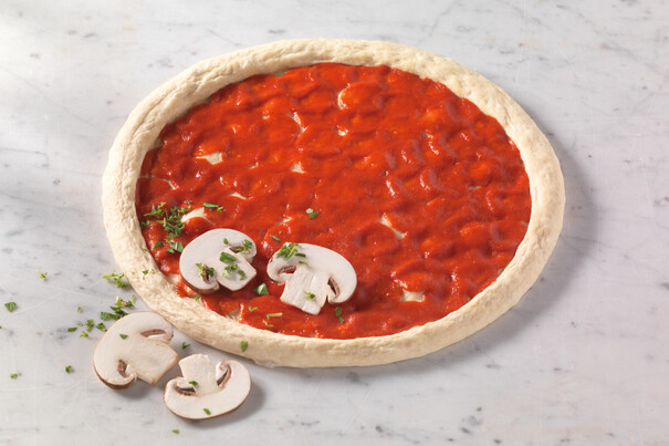 Rohteigpizzaboden mit Pulpe