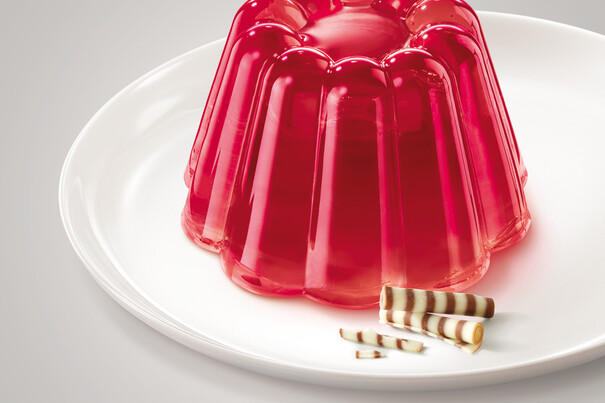 Klassische Götterspeise Himbeer-Geschmack